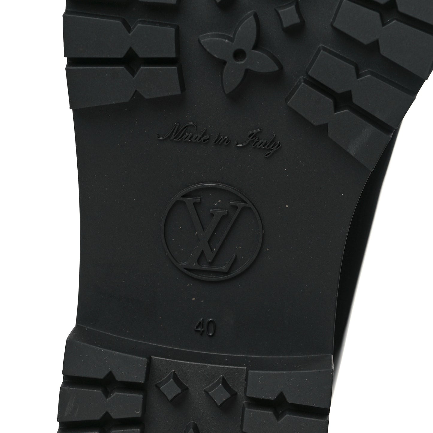 Rubber Embossed Monogram Drops Flat Half Boots 40 Black