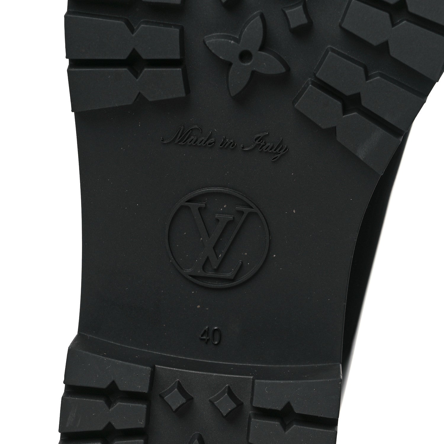 Louis Vuitton Rubber Embossed Monogram Drops Flat Half Boots 40 Black 6 of 7