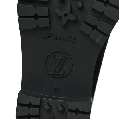 Louis Vuitton Rubber Embossed Monogram Drops Flat Half Boots 40 Black 6 of 7