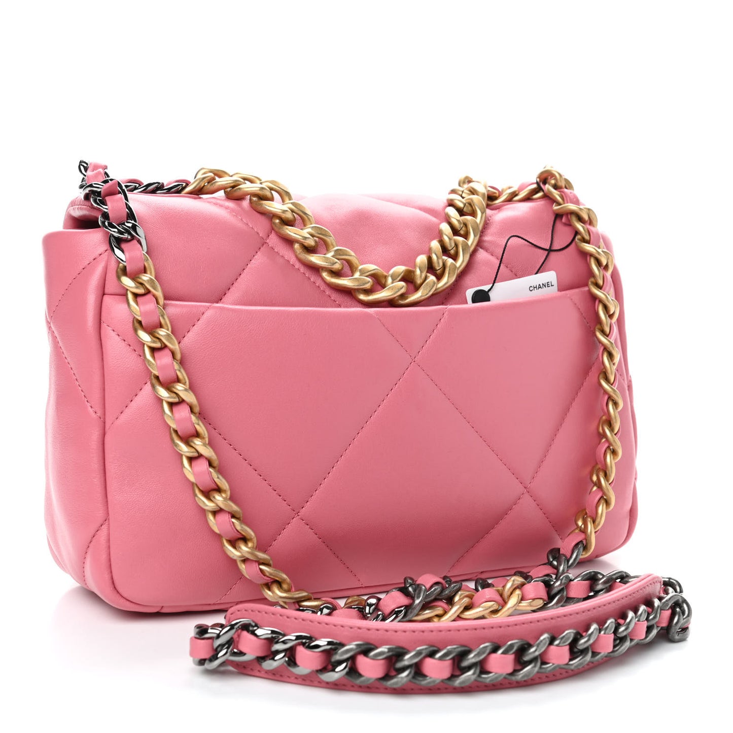 Lambskin Quilted Medium Chanel 19 Flap Pink