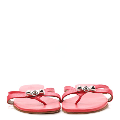 Hermes Epsom Corfou Sandals 36.5 Rouge 3 of 6