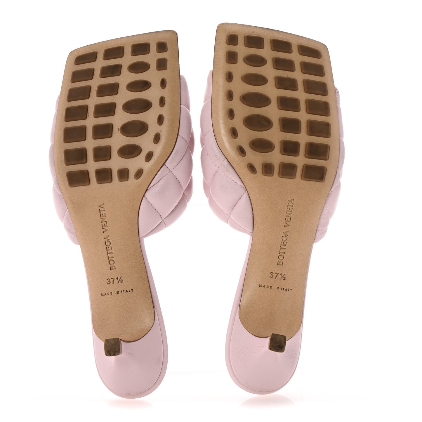 Nappa Padded Kitten Heel Mule Sandals 37.5 Cameo