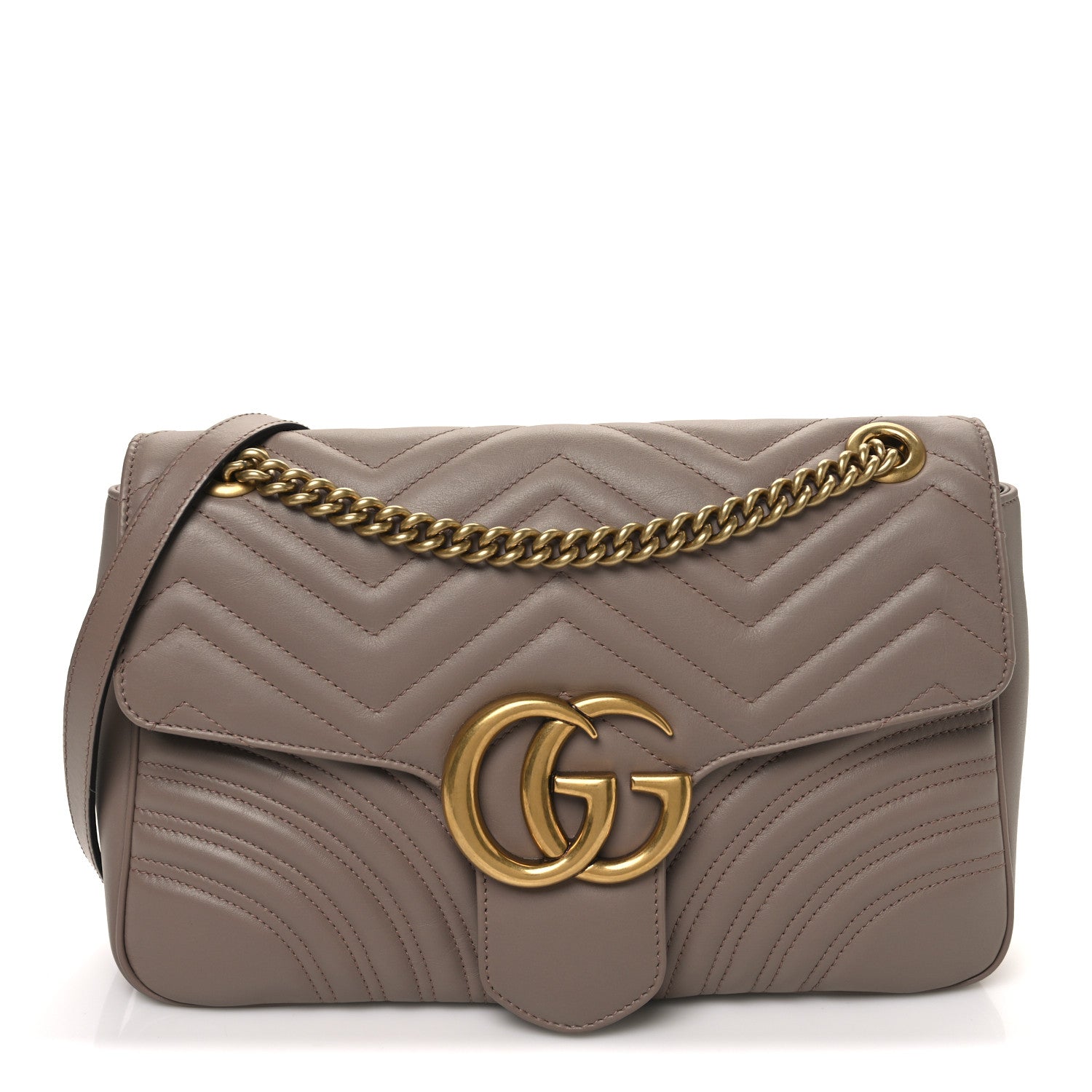 Gucci Calfskin Matelasse Medium GG Marmont Shoulder Bag Porcelain Rose 1 of 12