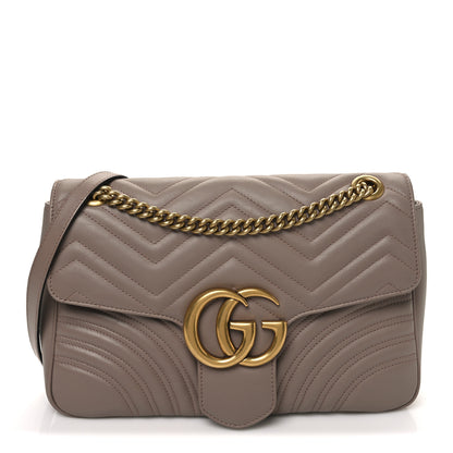 Gucci Calfskin Matelasse Medium GG Marmont Shoulder Bag Porcelain Rose 1 of 12