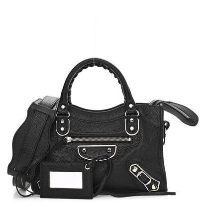 Balenciaga Chevre Silver Metallic Edge Hardware Mini City Black 1 of 10