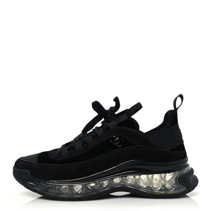 Chanel Velvet Calfskin Mixed Fibers CC Sneakers 39 Black 1 of 9