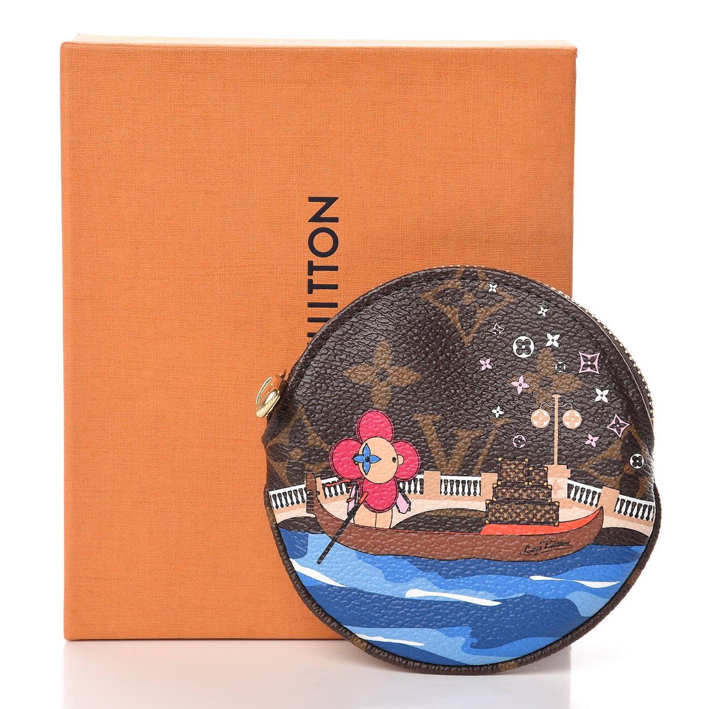 Monogram 2019 Christmas Animation Round Coin Purse Blue