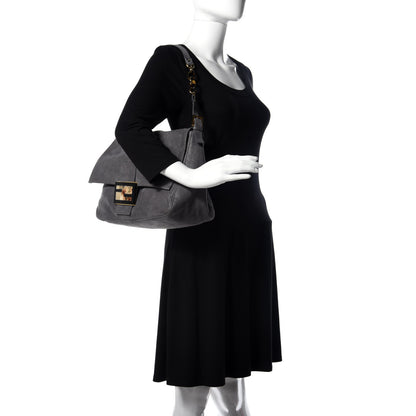 Fendi Vitello Savana Big Mama Baguette Grigio Tartaruga Natural 2 of 9