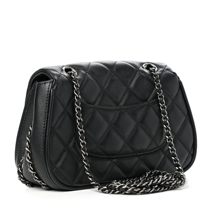 Chanel Calfskin Quilted Small Frame In Chain Flap Black 3 of 10