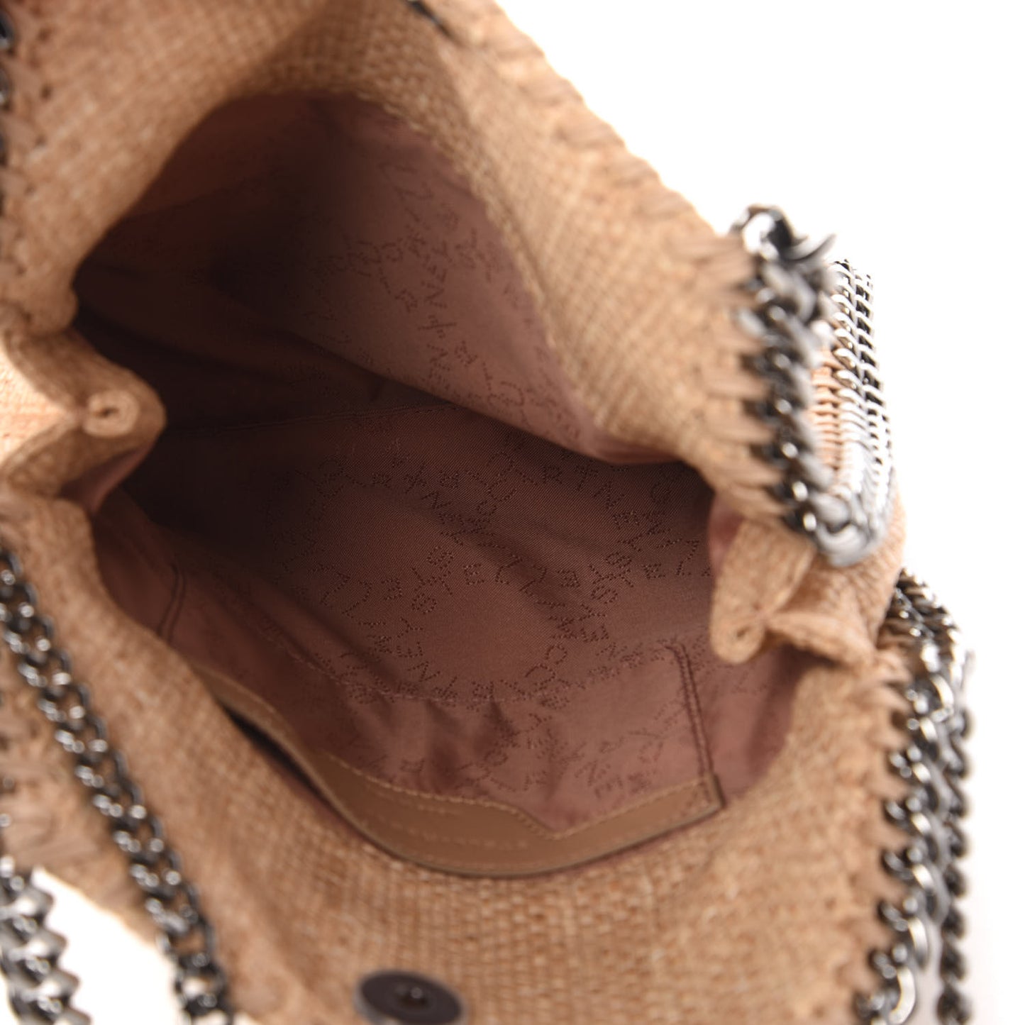 Raffia Mini Falabella Fold Over Tote Natural