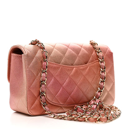 Chanel Metallic Lambskin Quilted Ombre Mini Rectangular Flap Pink 3 of 10