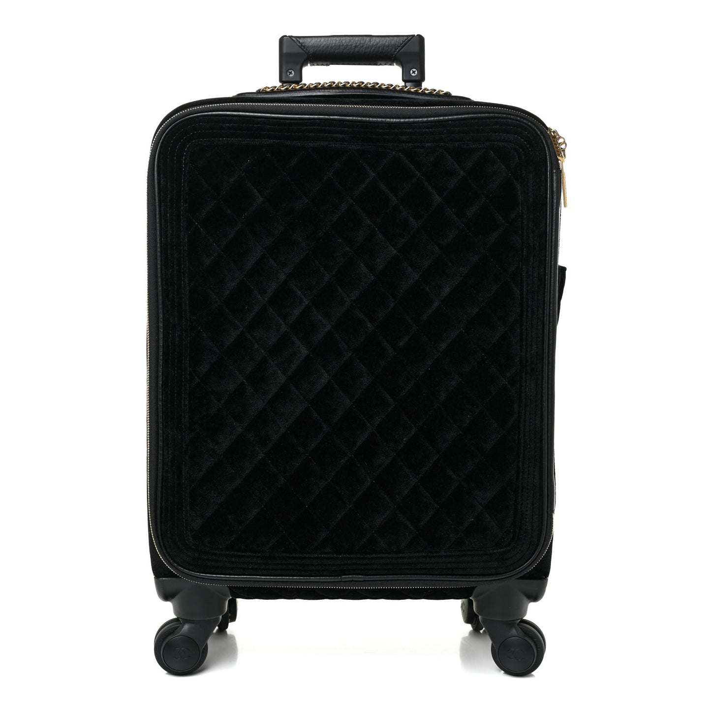 Suede Quilted Coco Case Trolley Black