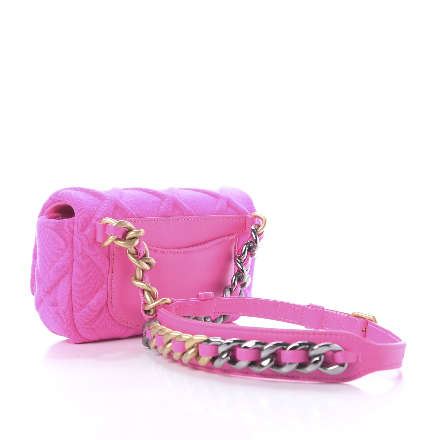 Chanel Jersey Quilted 19 Waist Bag Pink 4 of 12