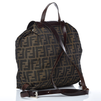 Fendi Zucca Drawstring Flap Backpack Tobacco 3 of 11