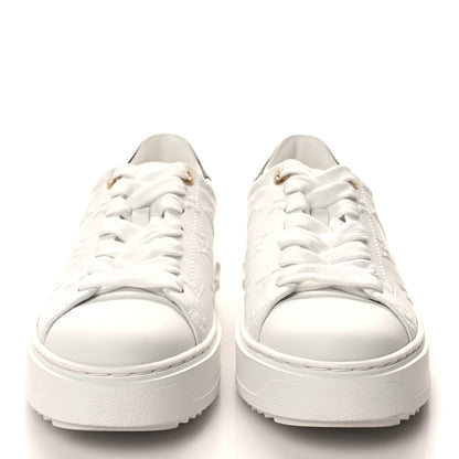 Louis Vuitton Lambskin Embossed Monogram Time Out Sneakers 36 White 2 of 8