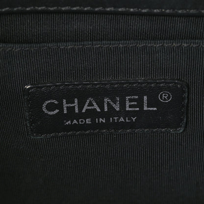 Chanel Calfskin Chevron Quilted Medium Chain Boy Flap Black 6 of 10