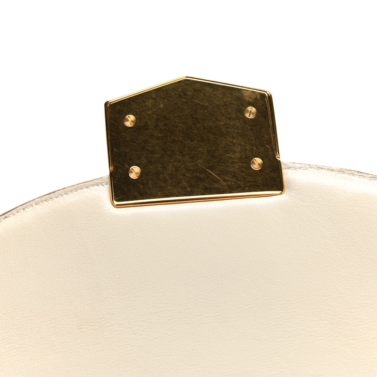 Grained Calfskin Small Trotteur White