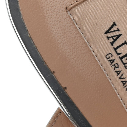 Valentino Garavani Metallic Pebbled Calfskin Rockstud 90mm Cage Mules 39 Silver 8 of 8