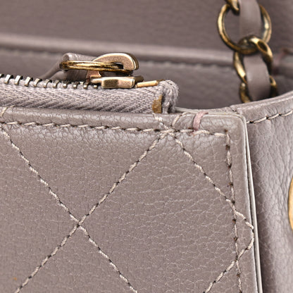 Chanel Shiny Calfskin Goatskin Quilted Small Coco Curve Messenger Flap Grey 12 of 12