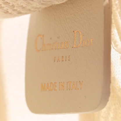 Christian Dior Transparent Embroidered Mesh Macrame Mini Book Tote White 6 of 12