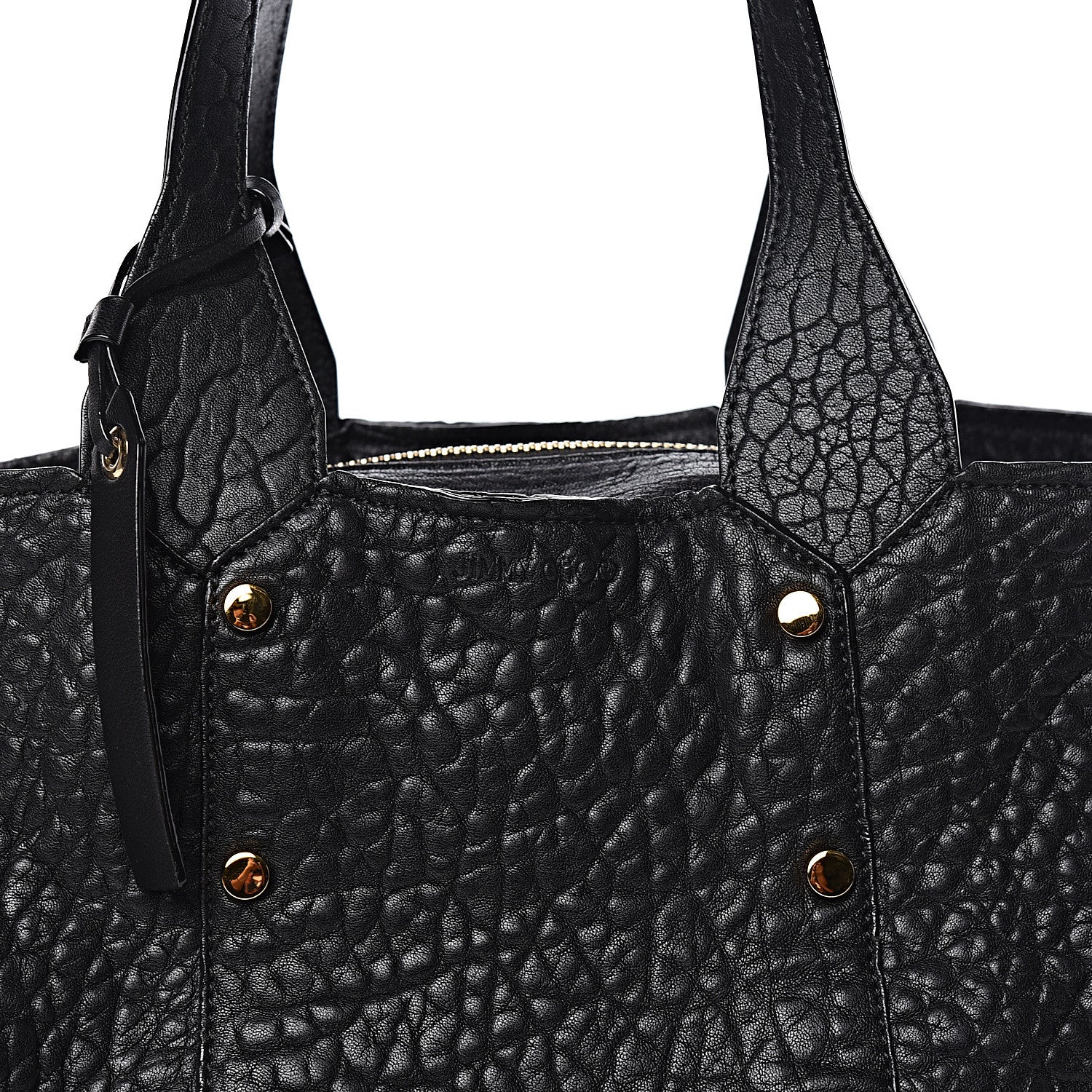 Jimmy Choo Grained Calfskin Studded Lockett Shopper Tote Black 9 of 13