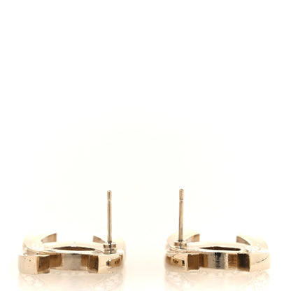 Chanel Crystal CC Stud Earrings Gold 3 of 4