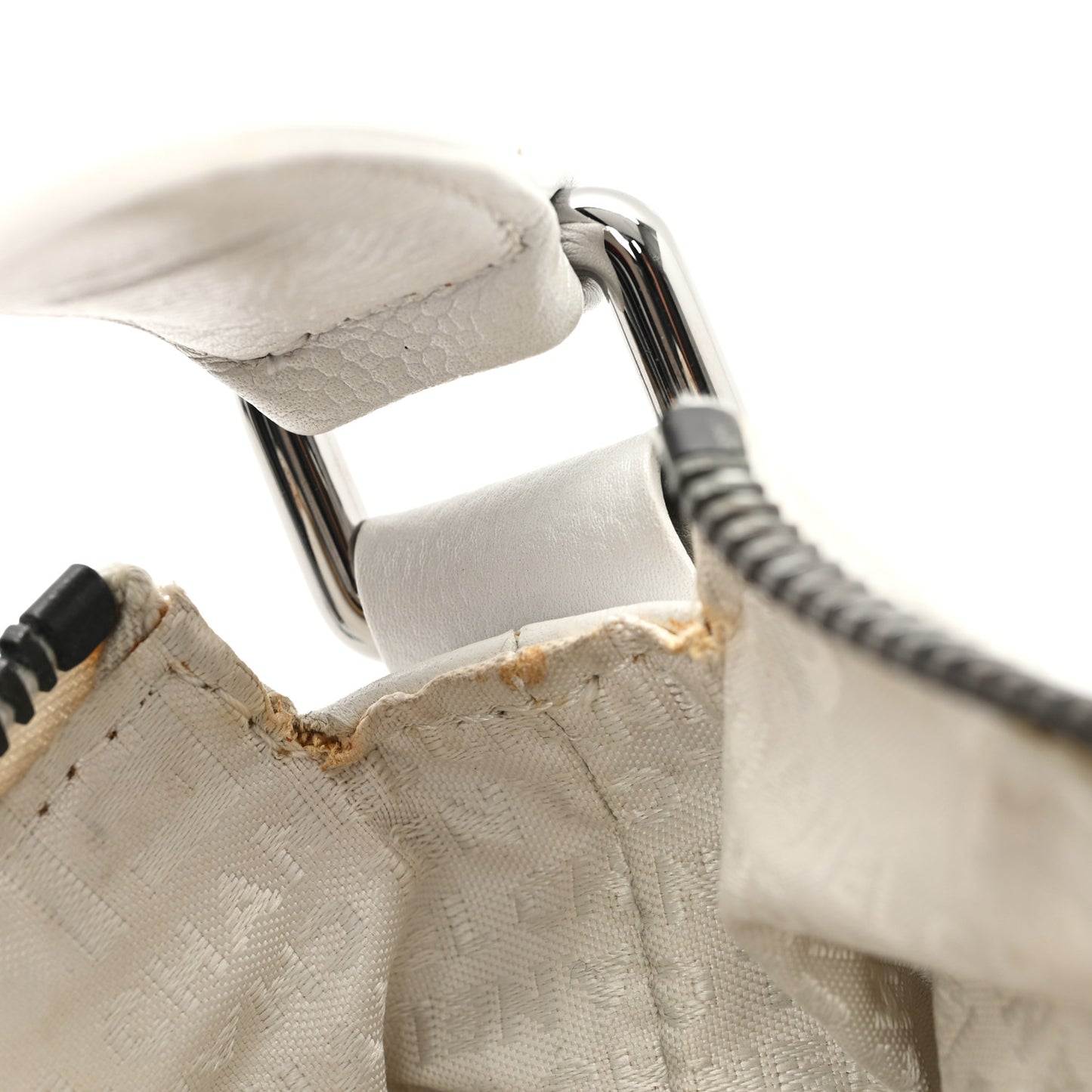 Caviar Square Stitched Bag White
