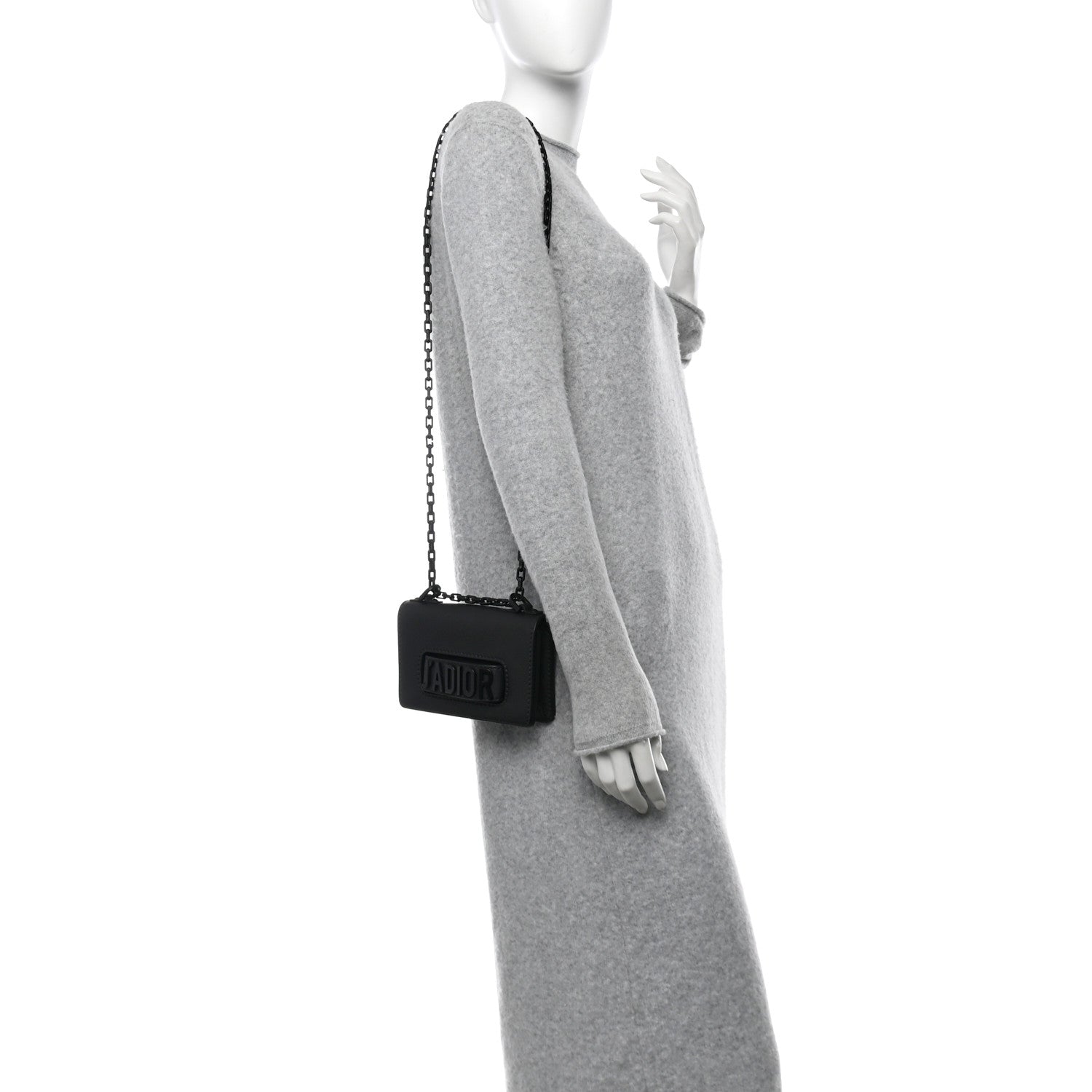Christian Dior Ultra Matte Calfskin Mini J'Adior Chain Flap Bag Black 2 of 10