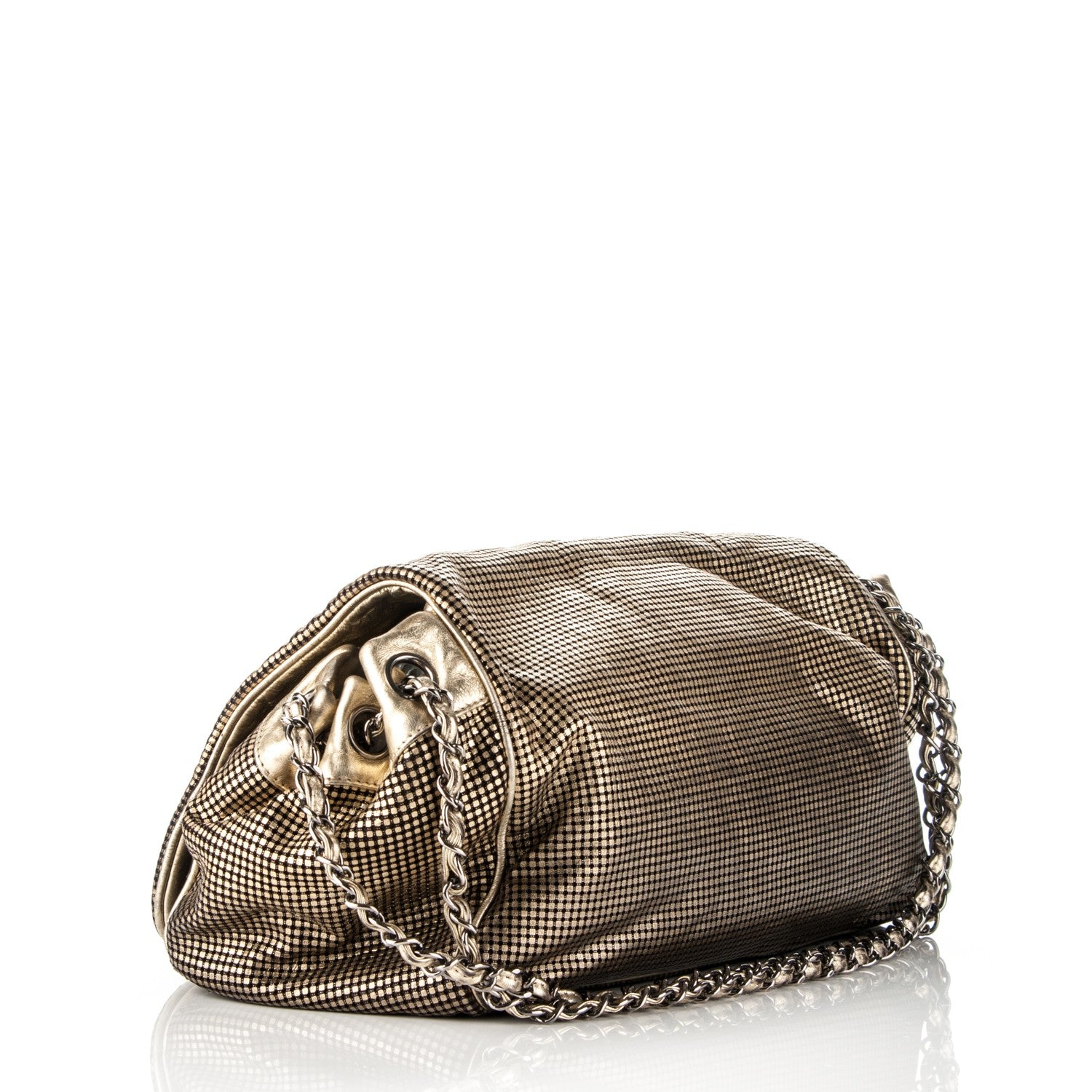 Chanel Metallic Lambskin Perforated Hollywood Accordion Flap Bag Gold 3 of 8