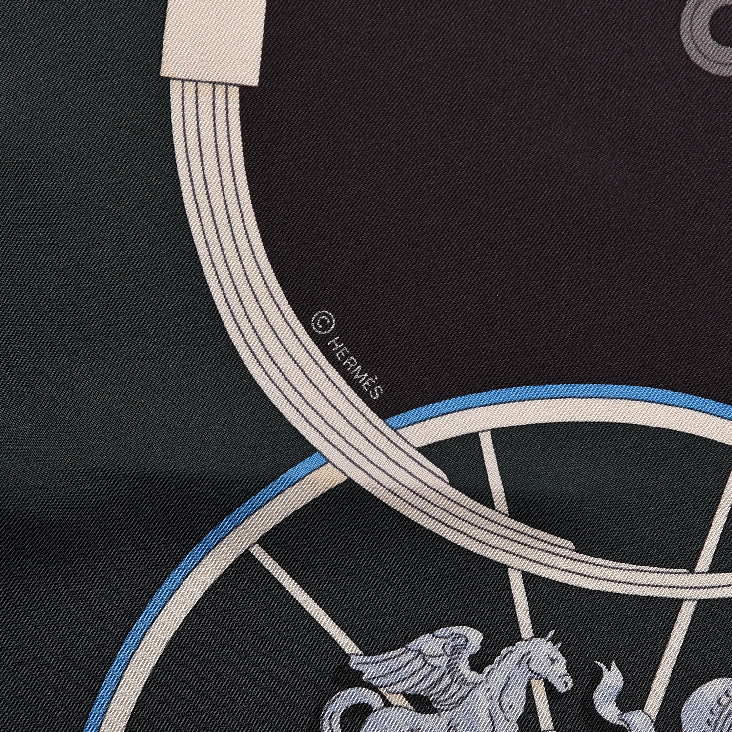Hermes Silk Springs Scarf 90 Vert Sapin Anthracite Celadon 5 of 6
