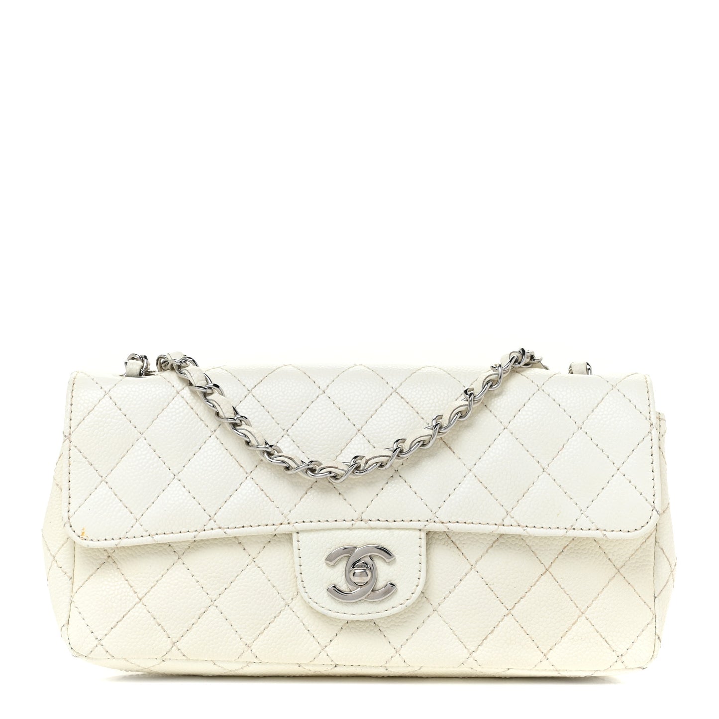Caviar Quilted East West Flap White