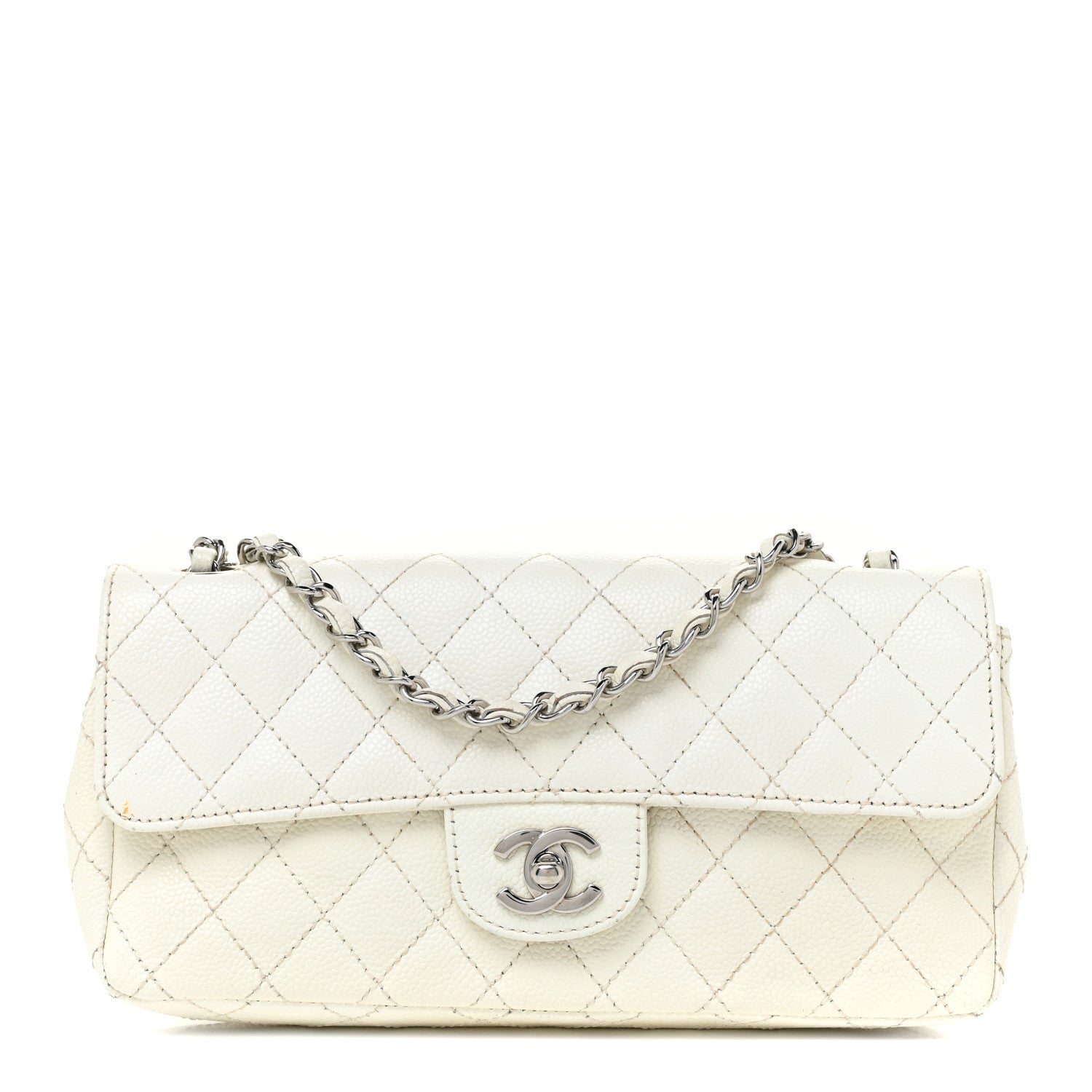 Chanel Caviar Quilted East West Flap White 1 of 19