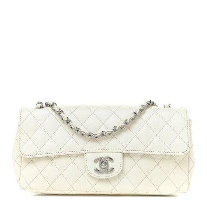 Chanel Caviar Quilted East West Flap White 1 of 19