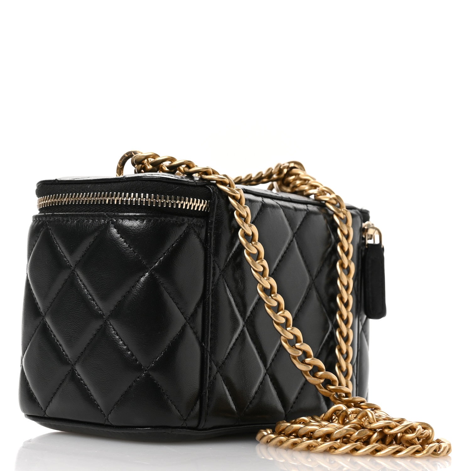 Chanel Lambskin Quilted Small Pillow Crush Vanity Case With Chain Black 3 of 13