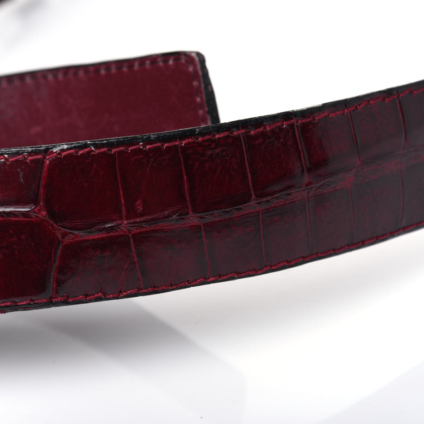 Crocodile Belt 75 30 Burgundy