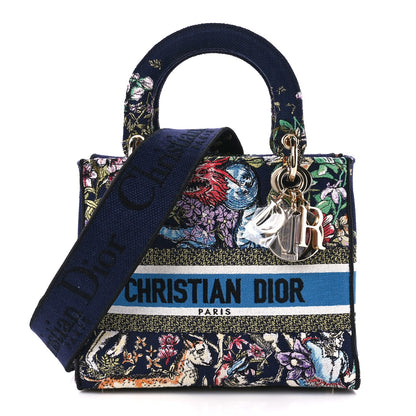 Christian Dior Canvas D-Constellation Embroidered Medium Lady D-Lite Bleu Multicolor 1 of 11