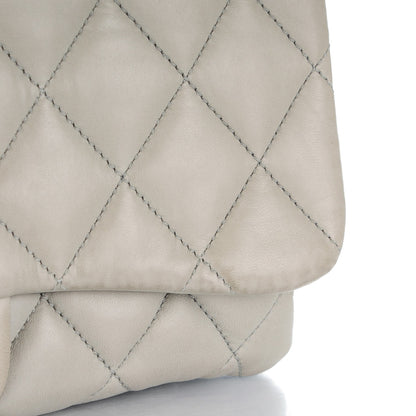 Chanel Lambskin Quilted Large 3 Flap Light Grey 9 of 12