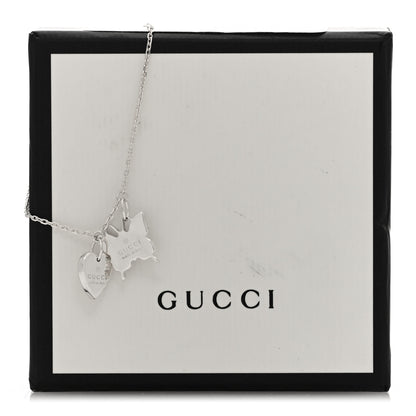 Gucci Sterling Silver Trademark Heart Butterfly Bracelet 4 of 4