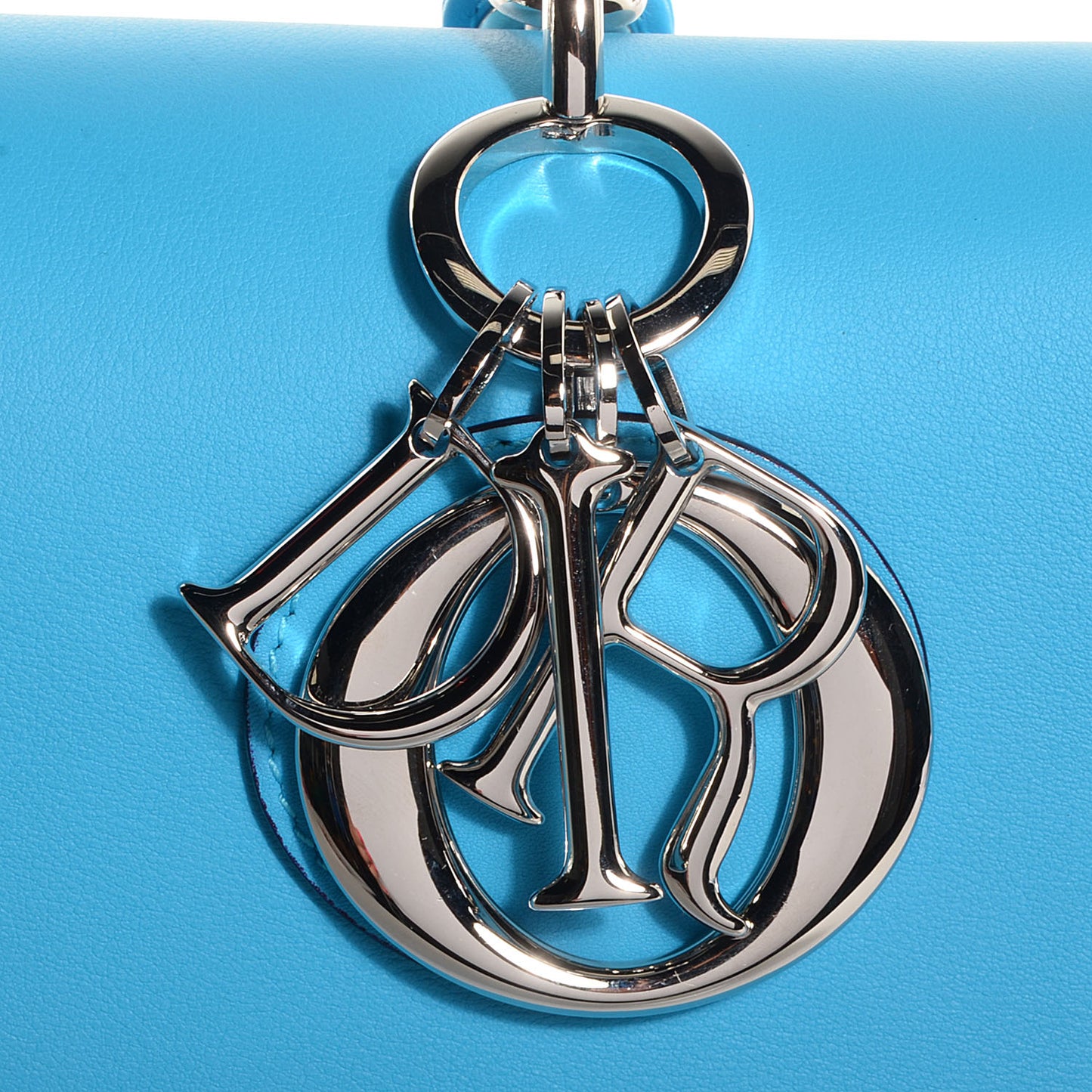 Smooth Calfskin Small Be Dior Flap Blue