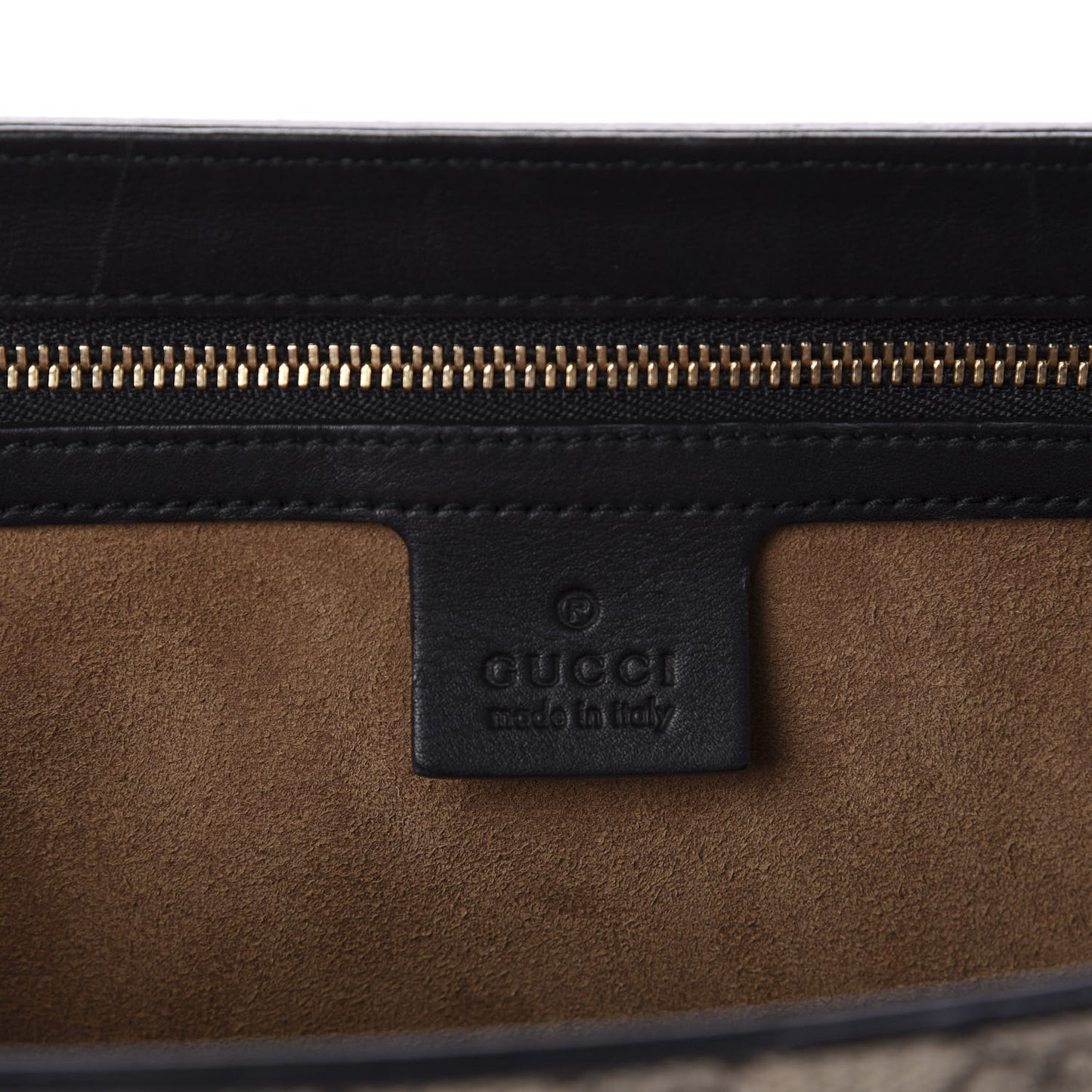 GG Supreme Monogram Calfskin Medium Padlock Shoulder Bag Beige Black Cuir