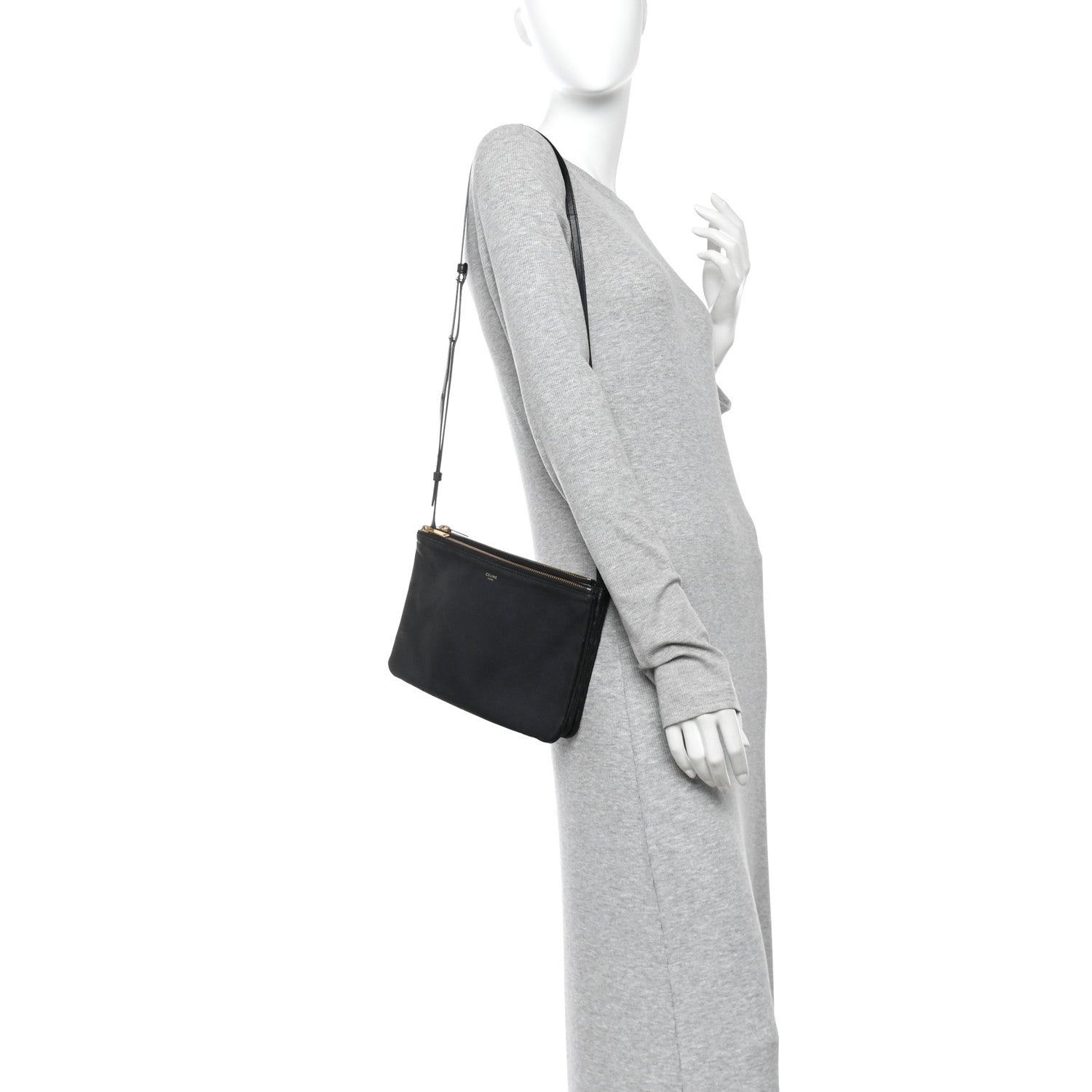 Celine Lambskin Small Trio Crossbody Bag Black 2 of 14