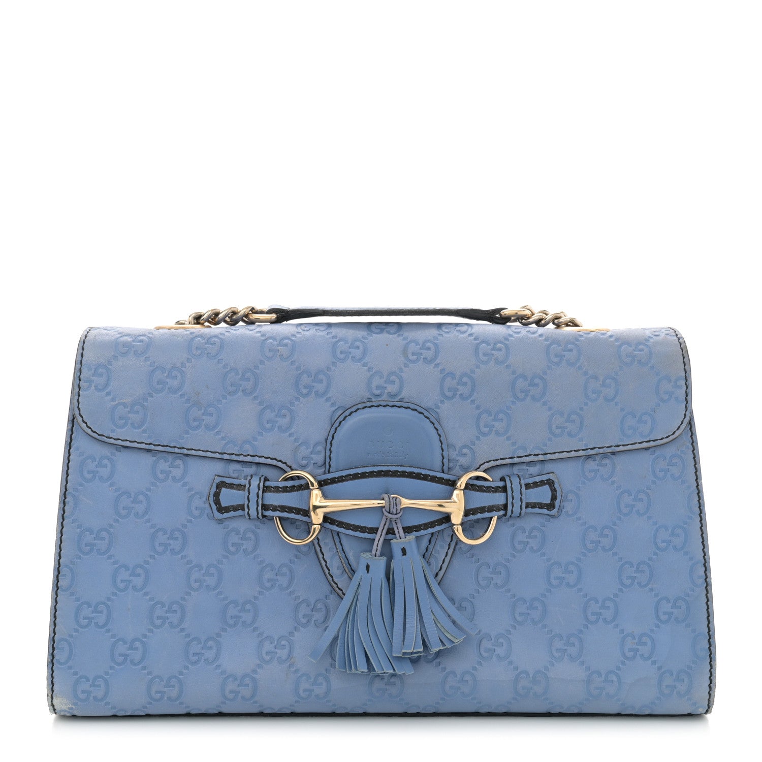 Gucci Soft Guccissima Medium Emily Chain Shoulder Bag Mineral Blue 1 of 19