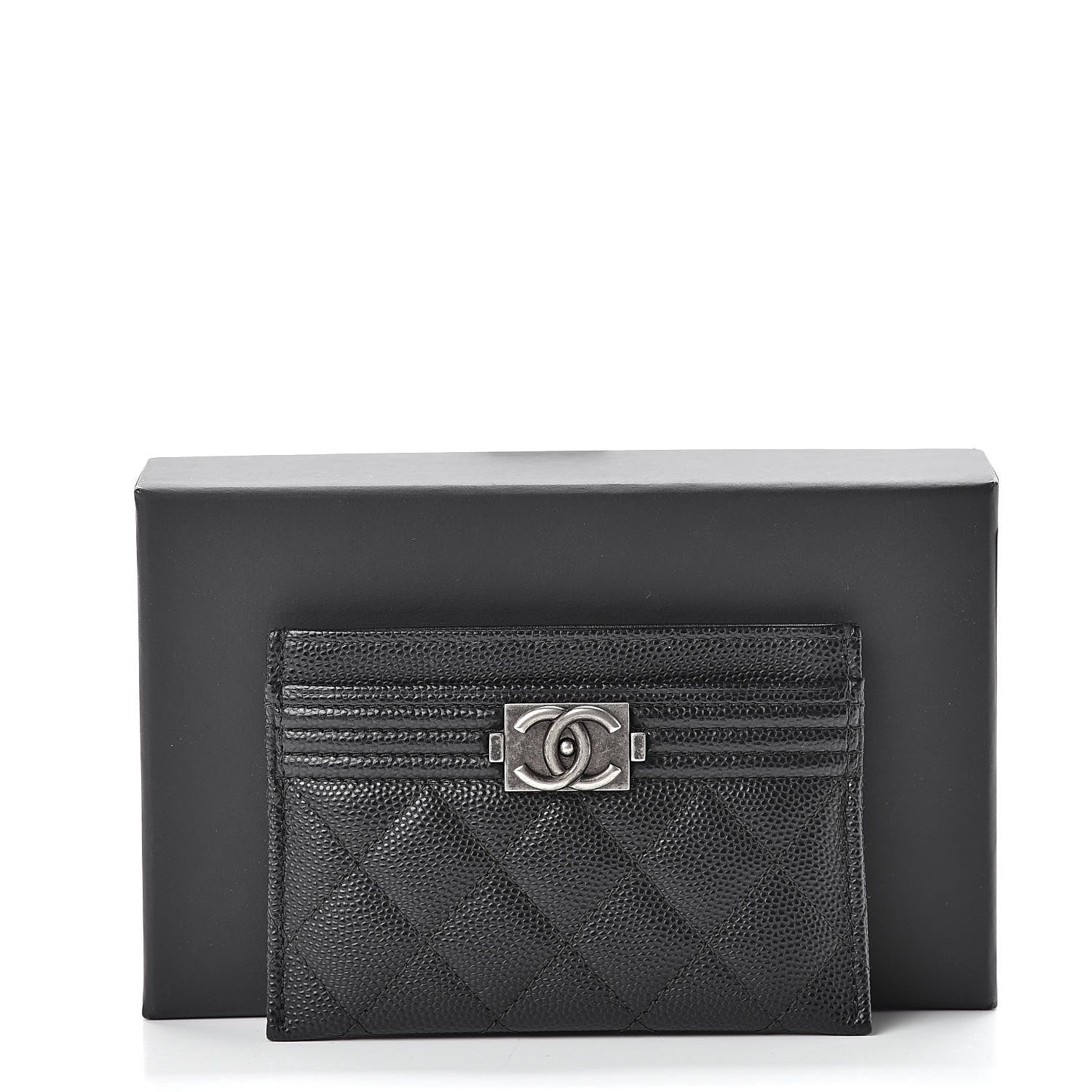 Chanel Caviar Quilted Boy Card Holder Black 9 of 9