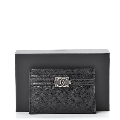 Chanel Caviar Quilted Boy Card Holder Black 9 of 9