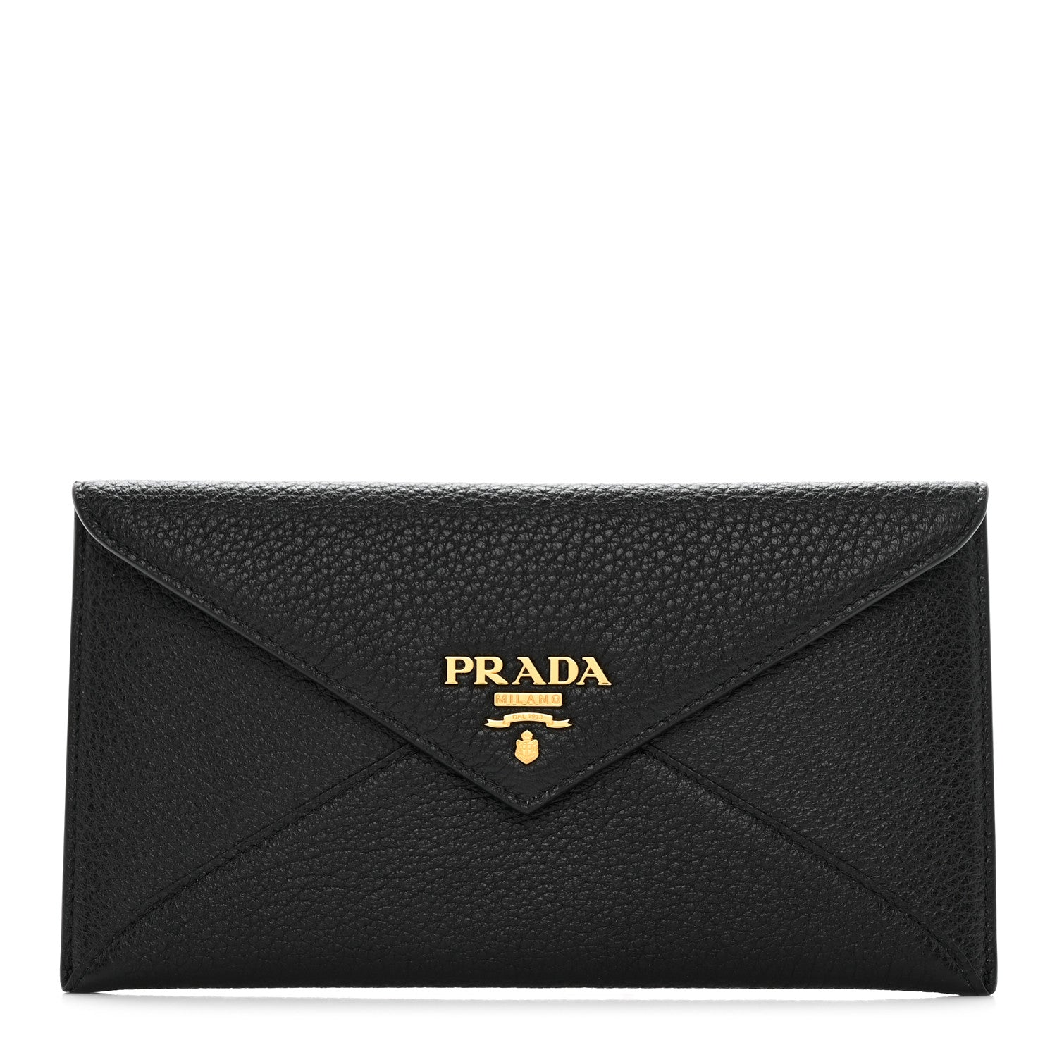 Prada Vitello Daino Envelope Wallet Black 1 of 10