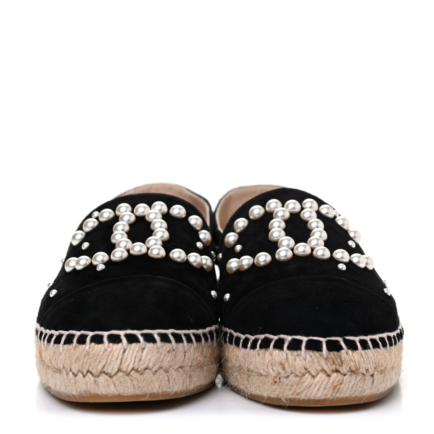 Chanel Suede Pearl CC Espadrilles 37 Black 2 of 13