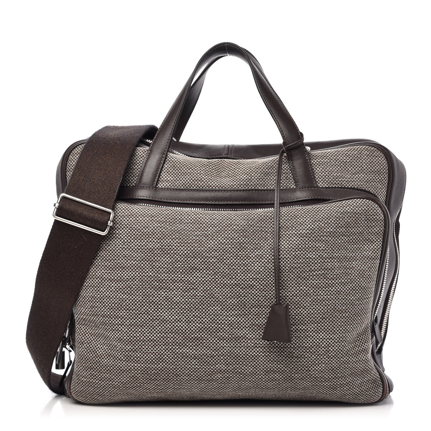 Hermes Toile Trousse Caleche Express Travel Chocolate 1 of 9