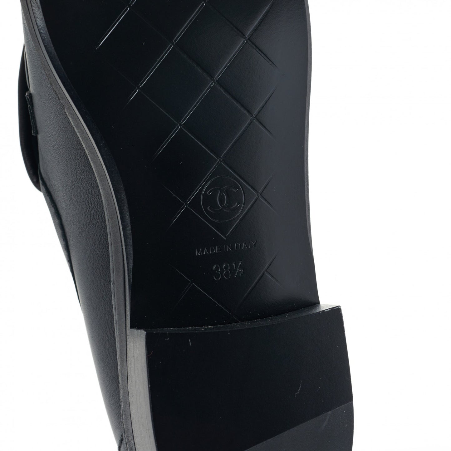 Lambskin Quilted CC Turnlock Loafers 38.5 Black