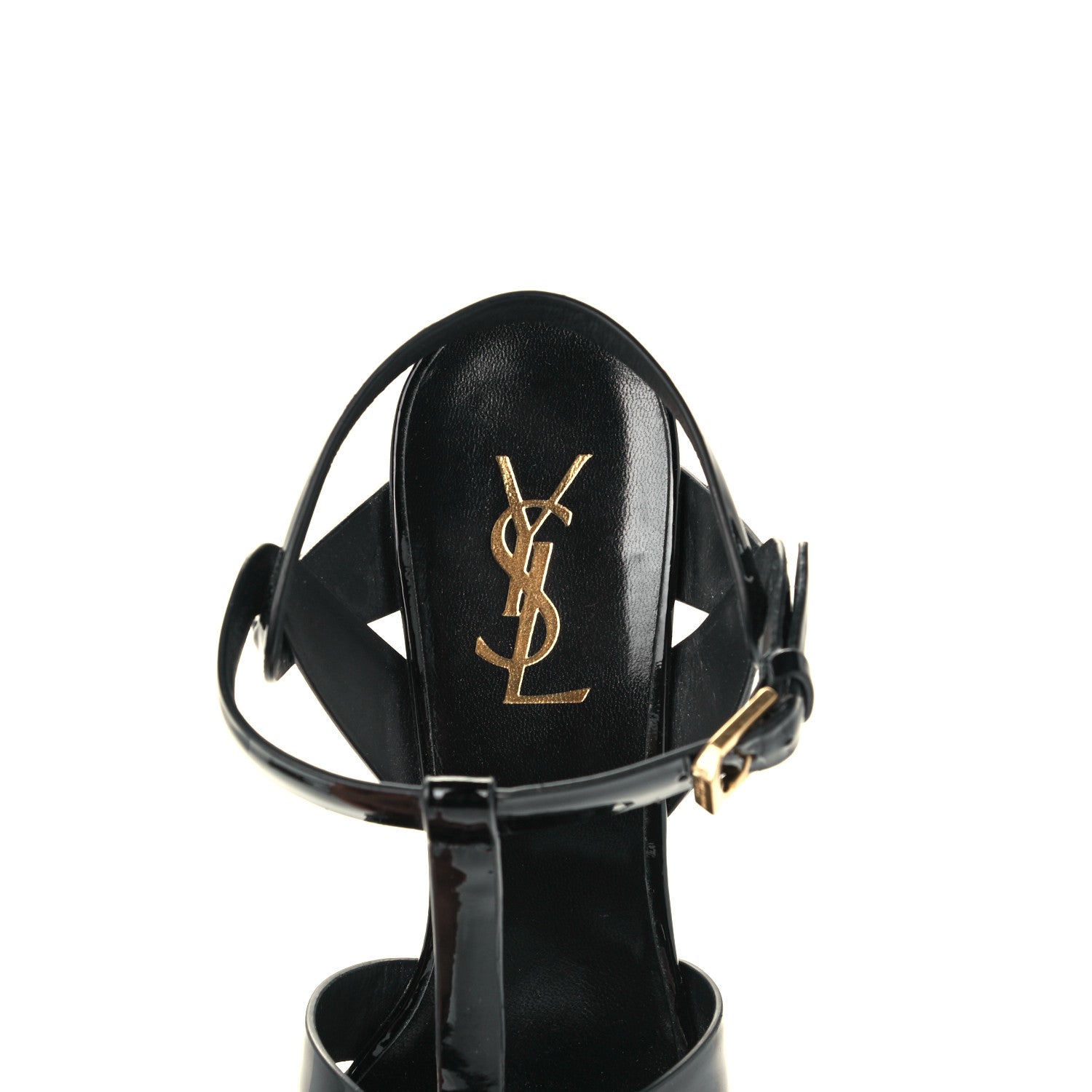 Saint Laurent Patent Tribute 105 Platform Sandals 38.5 Black 8 of 9