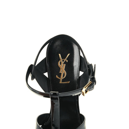 Saint Laurent Patent Tribute 105 Platform Sandals 38.5 Black 8 of 9